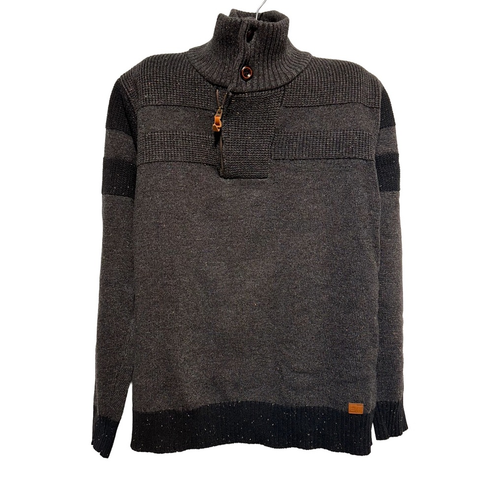 Y2K PROJEK RAW Half Zip Sweater Grunge Utility Dadcore Workwear